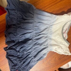 Ombre Blue and White Kids Casual Dress